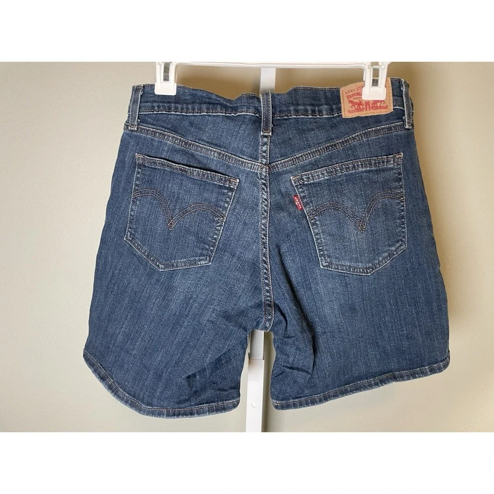 Women's LEVI'S Shorts 30 Blue Denim Jean Long Western Retro Levis‎ Summer Casual